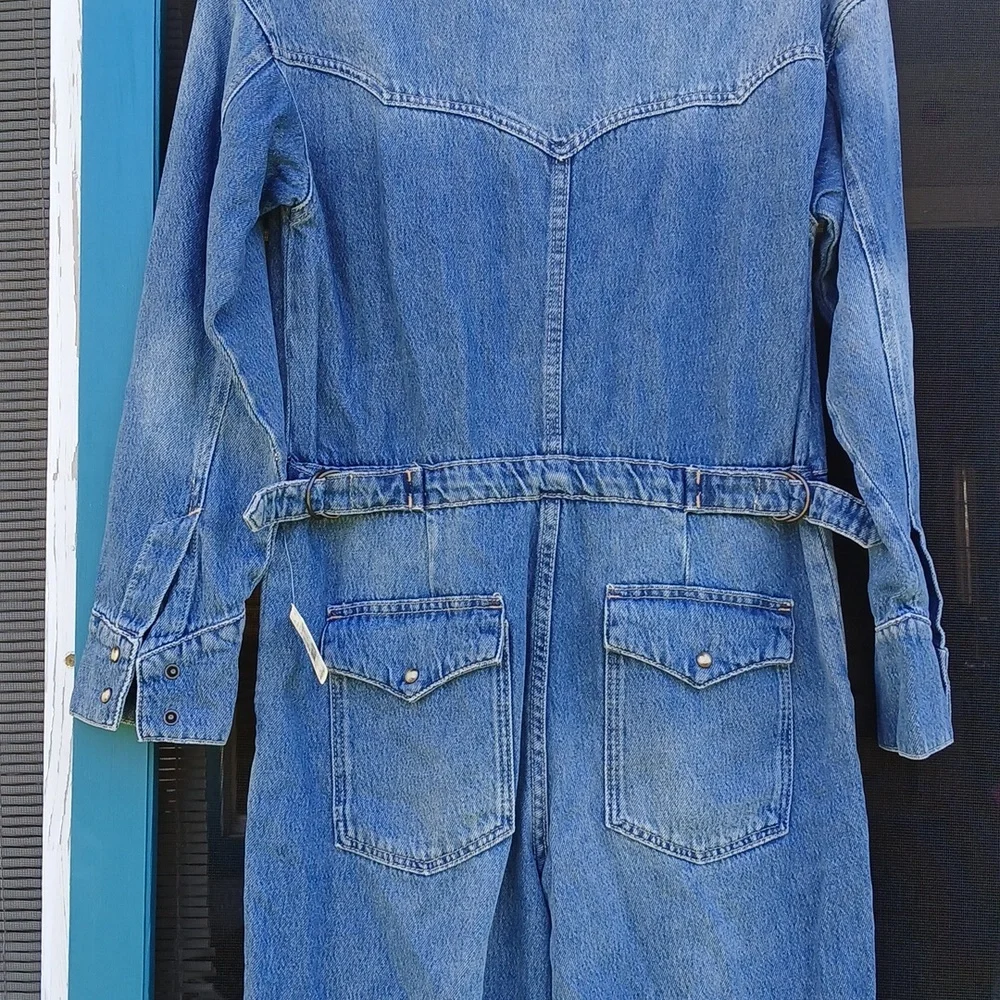 We The Free Denim Jumpsuit NWT Size XS Jeans Townes Coverall - Picture 12 of 16